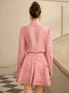 Pink Lace Collared Mini Dress|NOOSGOP