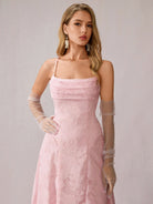 Pink Ruched Mesh Maxi Dress|NOOSGOP