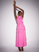 Pink floral Sleeveless Maxi dress|NOOSGOP