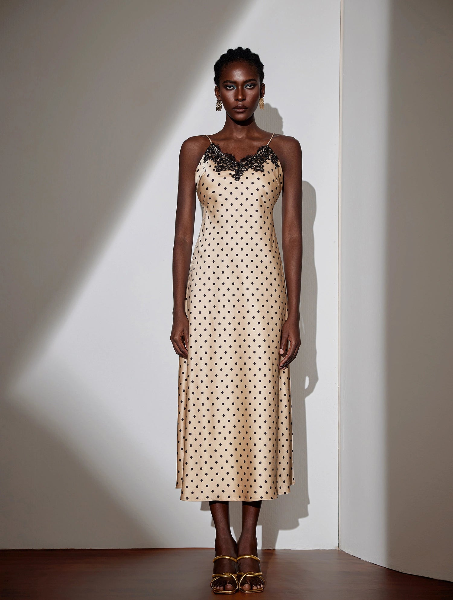 Polka Dot Lace Midi Dress|NOOSGOP