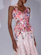 Printed Ruffle-Hem Strap Midi Dress|NOOSGOP