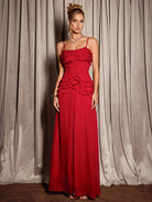 Red Spaghetti Strap Maxi Dress|NOOSGOP
