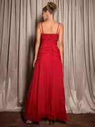 Red Spaghetti Strap Maxi Dress|NOOSGOP