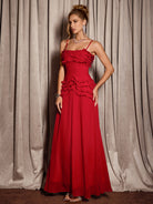 Red Spaghetti Strap Maxi Dress|NOOSGOP