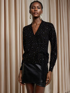 Rhinestone V-Neck Tie-Up Top|NOOSGOP