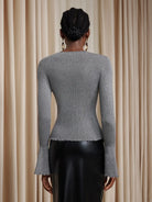 Ruched Front Ruffle Trim Top|NOOSGOP