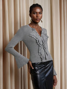 Ruched Front Ruffle Trim Top|NOOSGOP