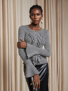 Ruched Front Ruffle Trim Top|NOOSGOP