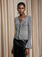 Ruched Front Ruffle Trim Top|NOOSGOP