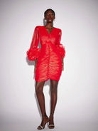 Ruched Mesh Bodycon Mini Dress|NOOSGOP