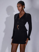 Ruffle Cutout Button Two Piece Dress|NOOSGOP
