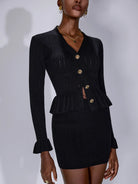Ruffle Cutout Button Two Piece Dress|NOOSGOP