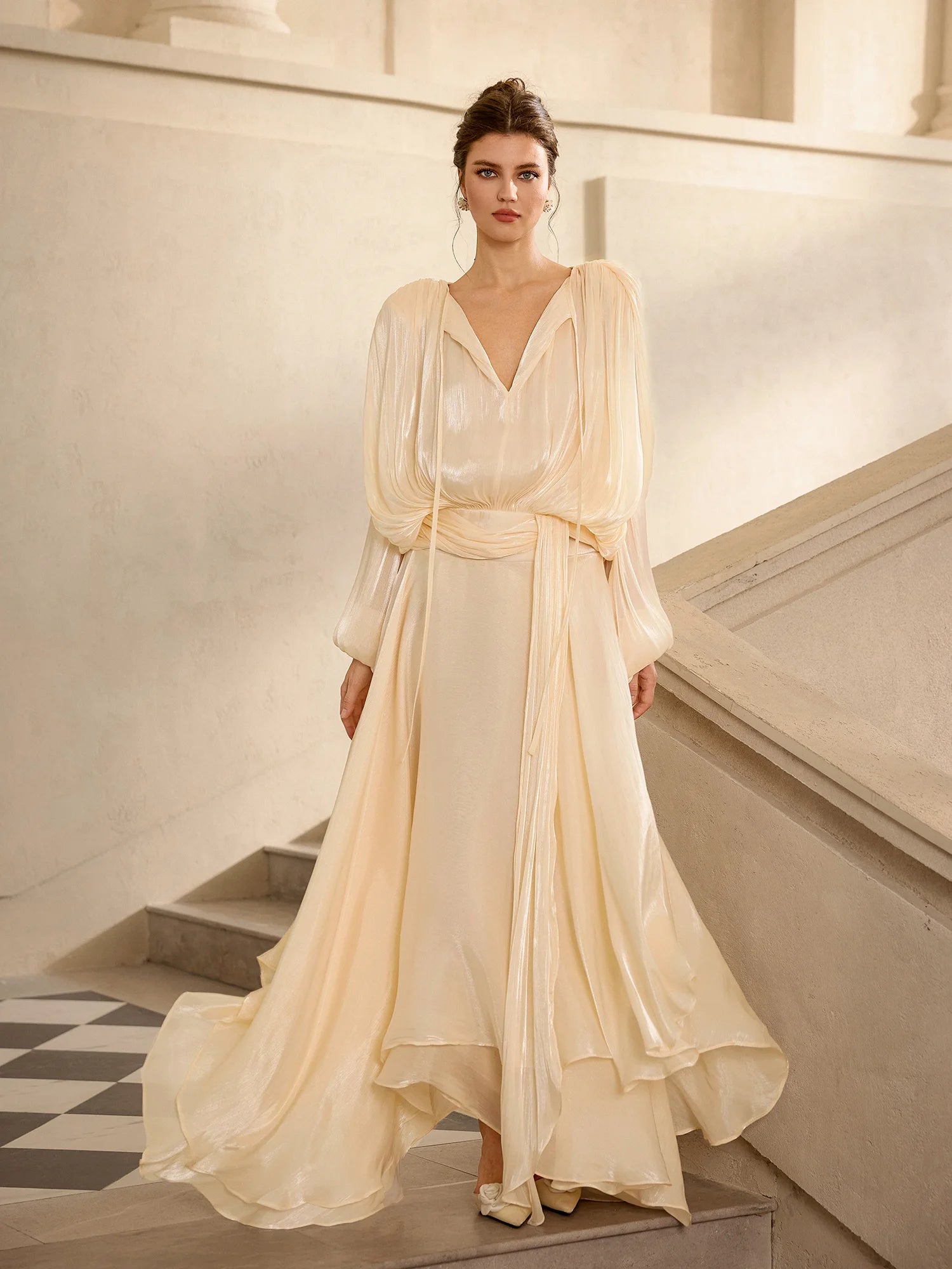 Satin Tie-Strap Maxi Dress|NOOSGOP