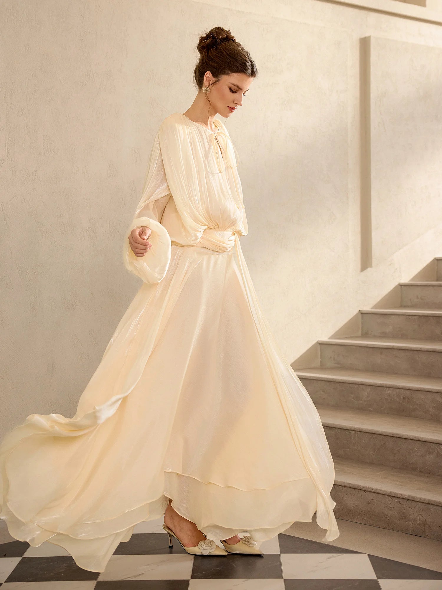 Satin Tie-Strap Maxi Dress|NOOSGOP