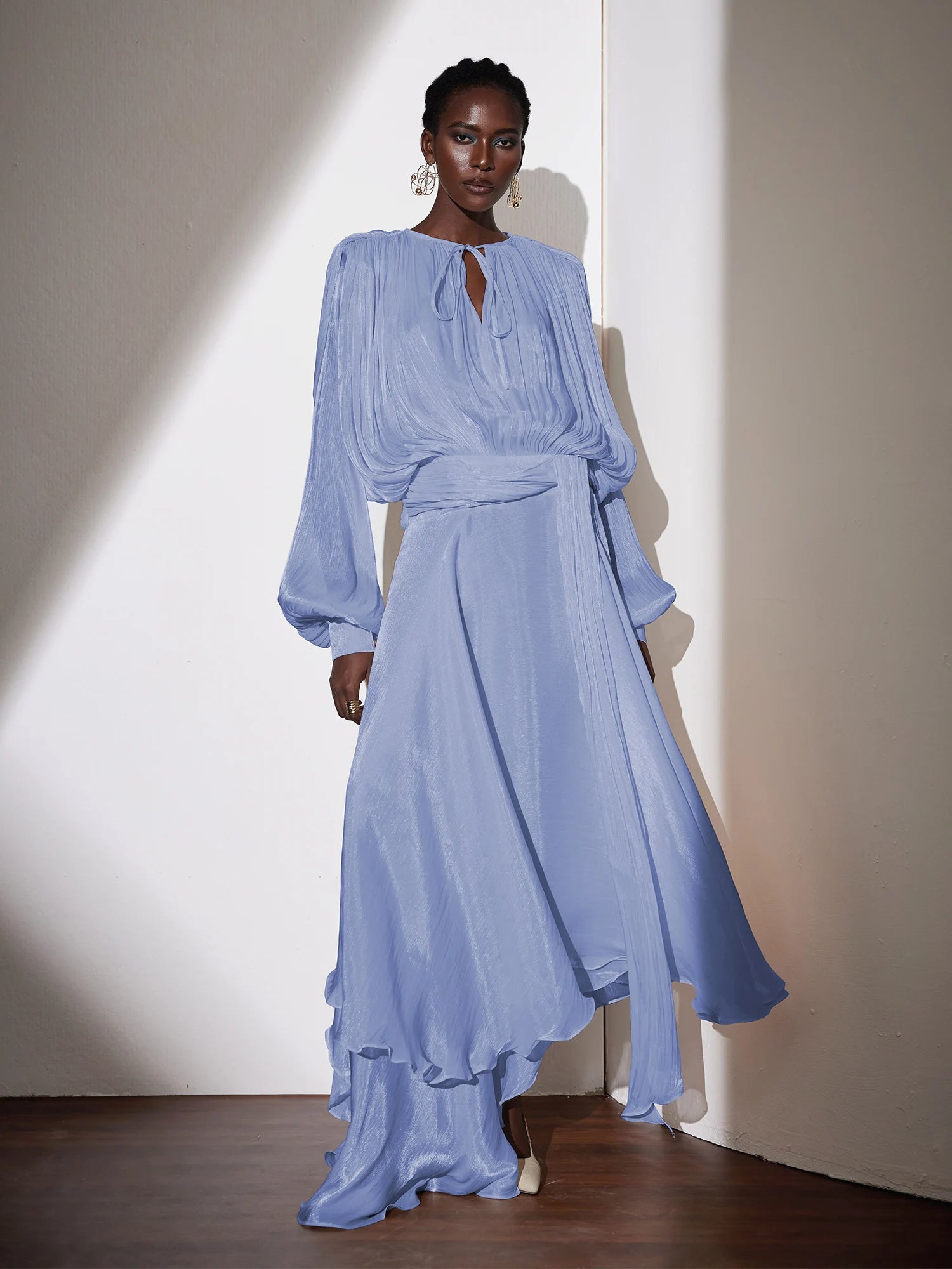 Satin Tie-Strap Maxi Dress|NOOSGOP