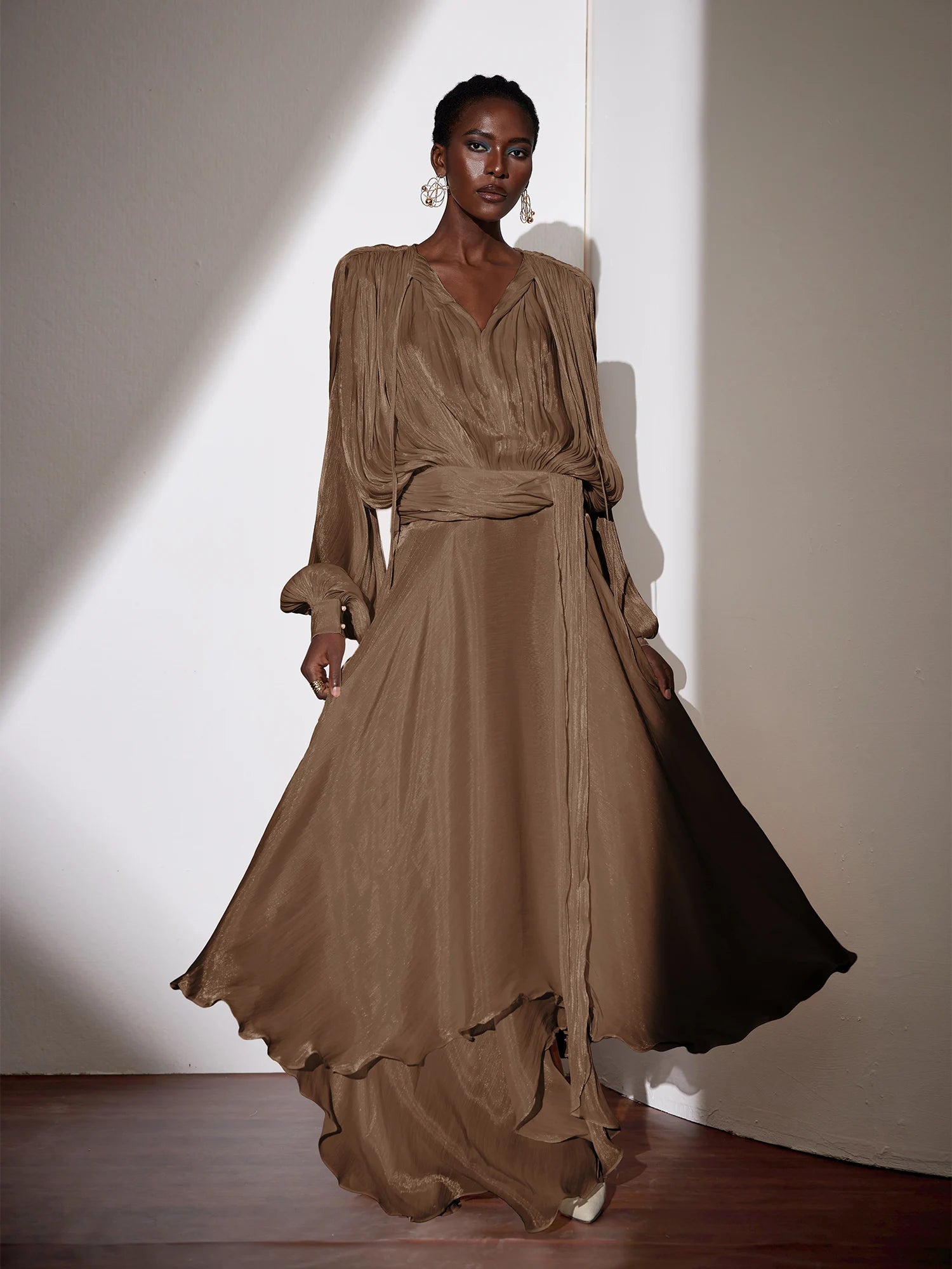 Satin Tie-Strap Maxi Dress|NOOSGOP