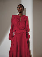 Satin Tie-Strap Maxi Dress|NOOSGOP