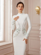 Sculpt-Band Crystal Midi Dress​​|NOOSGOP