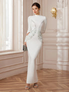 Sculpt-Band Crystal Midi Dress​​|NOOSGOP