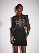 Sheer Floral Mesh Mini Skirt|NOOSGOP