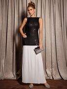 Sheer Sequin Off-Shoulder Evening Maxi Dress|NOOSGOP