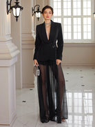 Sheer Sleeve Beaded Jacket Set​|NOOSGOP