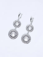 Silver Large Flower Beaded Necklace Earring Set|NOOSGOP