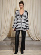 Soft Striped V-Neck Cardigan|NOOSGOP