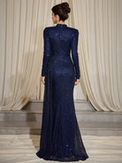 Sparkle Ribbed Turtleneck Maxi Dress|NOOSGOP