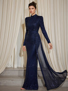 Sparkle Ribbed Turtleneck Maxi Dress|NOOSGOP