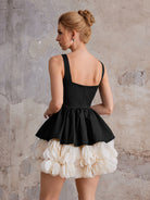 Square-Neck Party Ball Gown Mini Dress|NOOSGOP