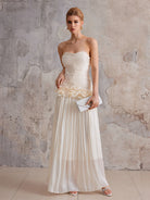 Strapless 3D flower wrapped buttocks maxi dress|NOOSGOP