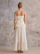 Strapless 3D flower wrapped buttocks maxi dress|NOOSGOP