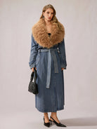 Stylish Denim Plush Collar Coat|NOOSGOP