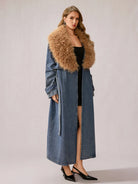 Stylish Denim Plush Collar Coat|NOOSGOP