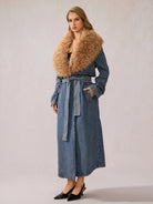 Stylish Denim Plush Collar Coat|NOOSGOP