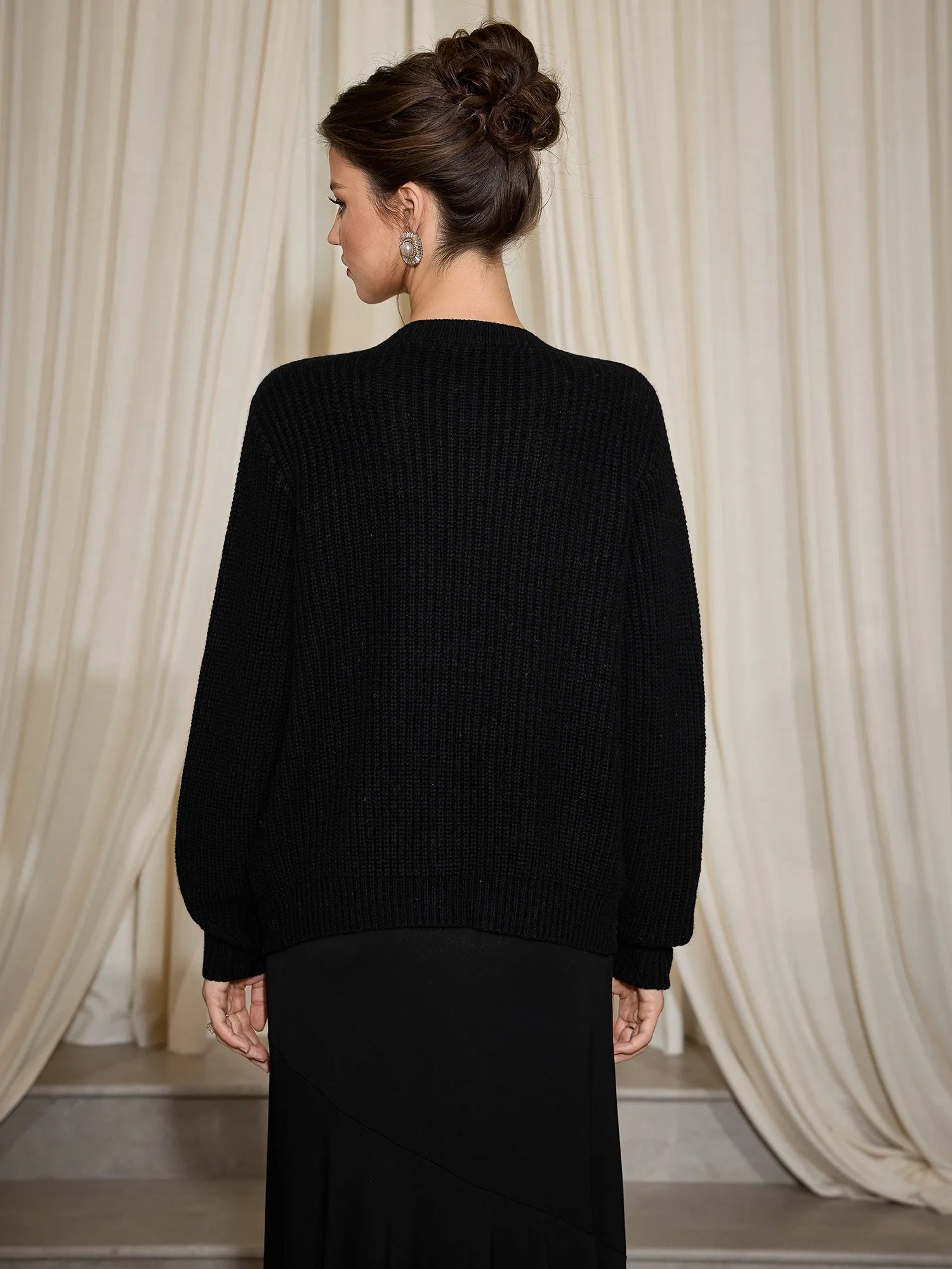 Tassel Pocket Open Shoulder Cardigan|NOOSGOP