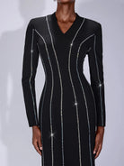 V-Neck Slim Fit Maxi Dress|NOOSGOP