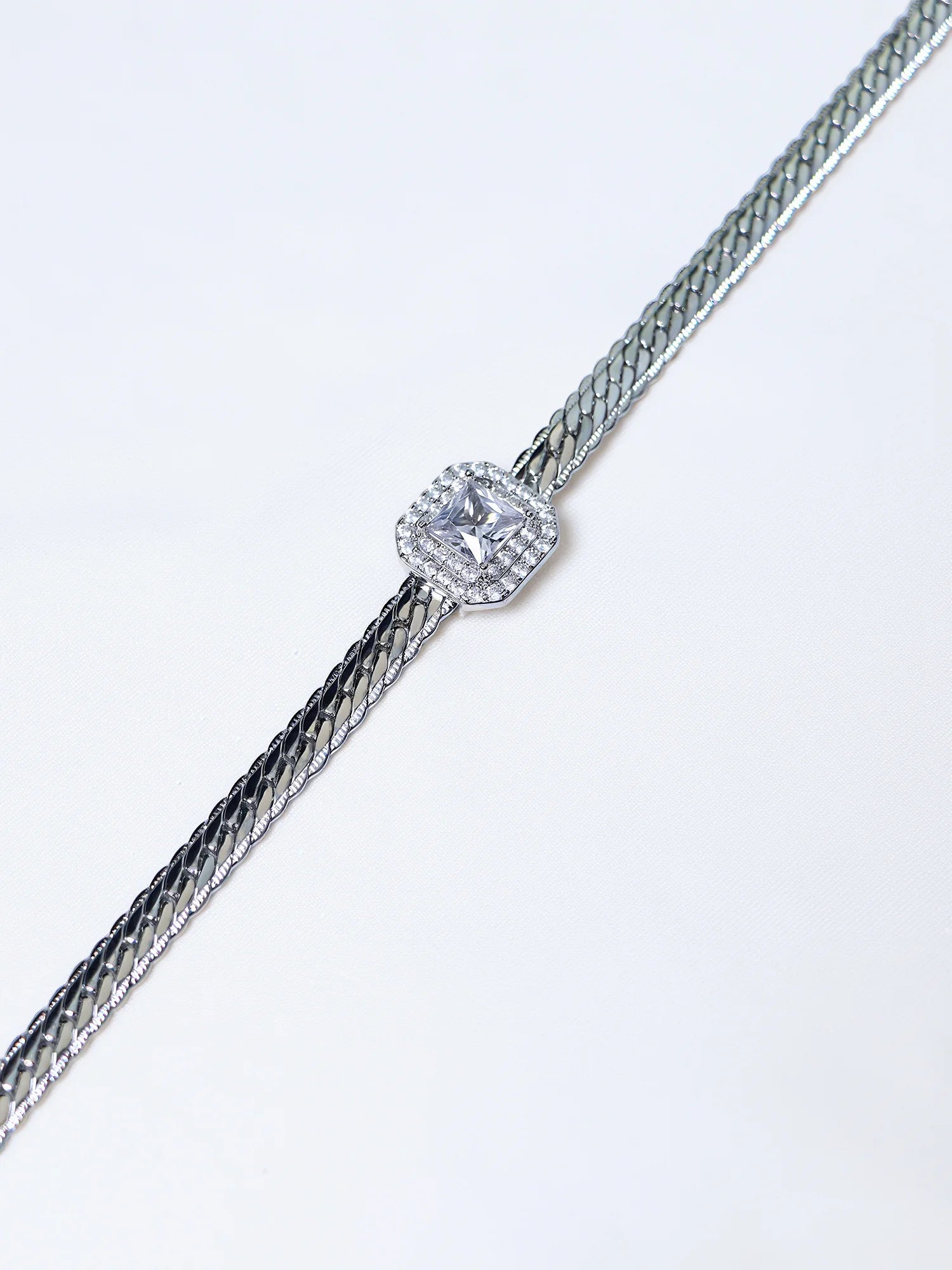 White Gold Bracelet Necklace and Earrings Sets|NOOSGOP
