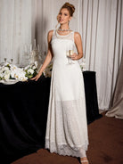 White Sequin Mesh Midi Dress|NOOSGOP