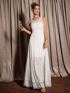 White Sequin Mesh Midi Dress|NOOSGOP