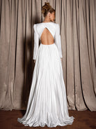 White V-Neck Ribbed Maxi Dress|NOOSGOP