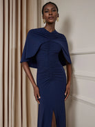 Wrap-around pleated fitted Maxi dress|NOOSGOP