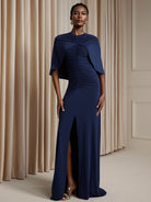 Wrap-around pleated fitted Maxi dress|NOOSGOP