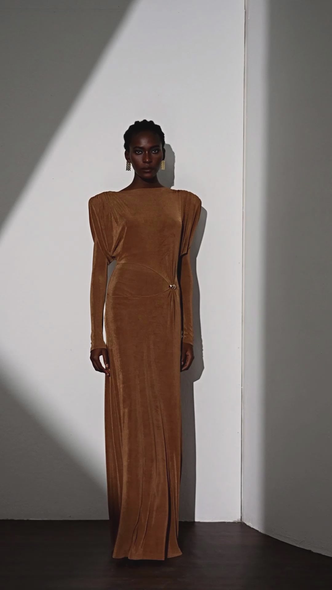 Pleated Bell Sleeve Bardot Neck Maxi Dress|NOOSGOP